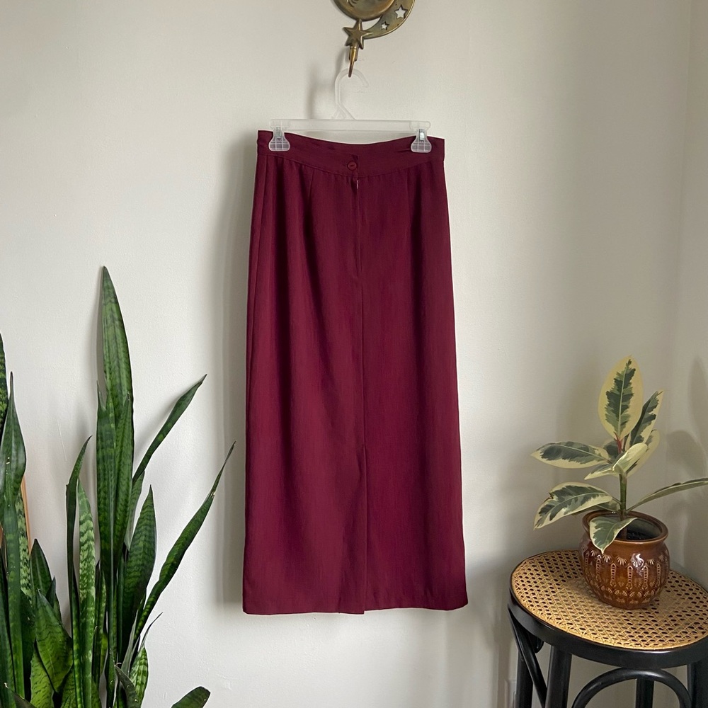 Long burgundy skirt